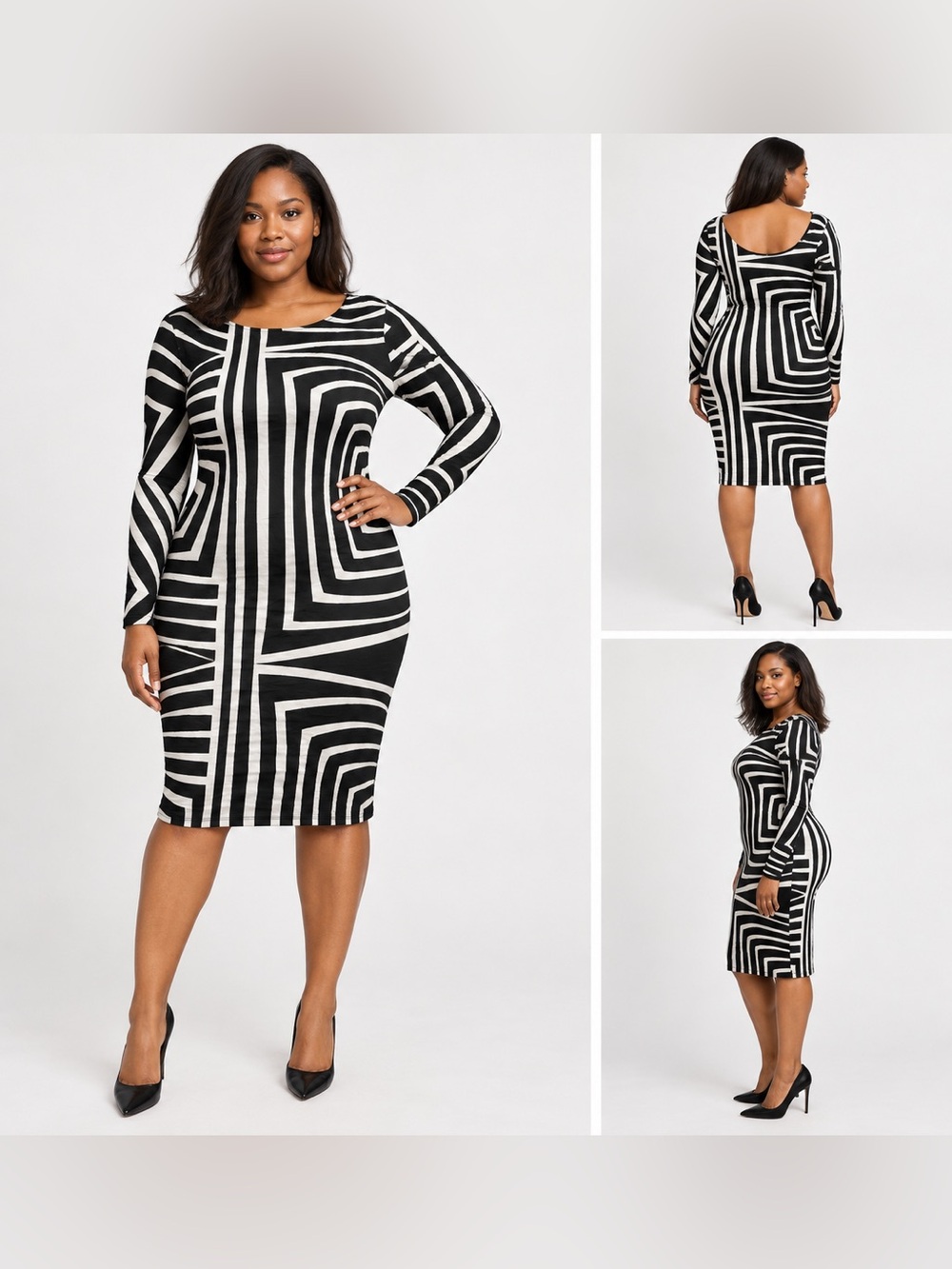 ASOS scoop back patterned bodycon dress